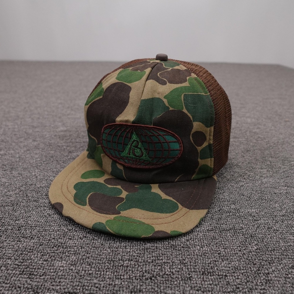 Vintage Bob Allen Hat Cap Snap Back Mens One Size Green Camo Trucker Hunting